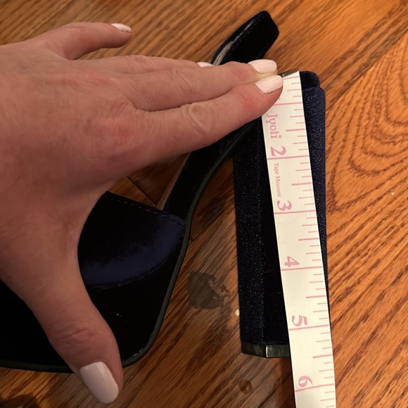 Platform party shoes! Blue velvet, size 6.5 NIB - Picture 4 of 7